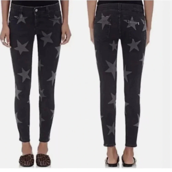 Stella McCartney Denim - Stella McCartney Jeans Skinny Denim Star Graphic Print Faded Black Gray Size 27